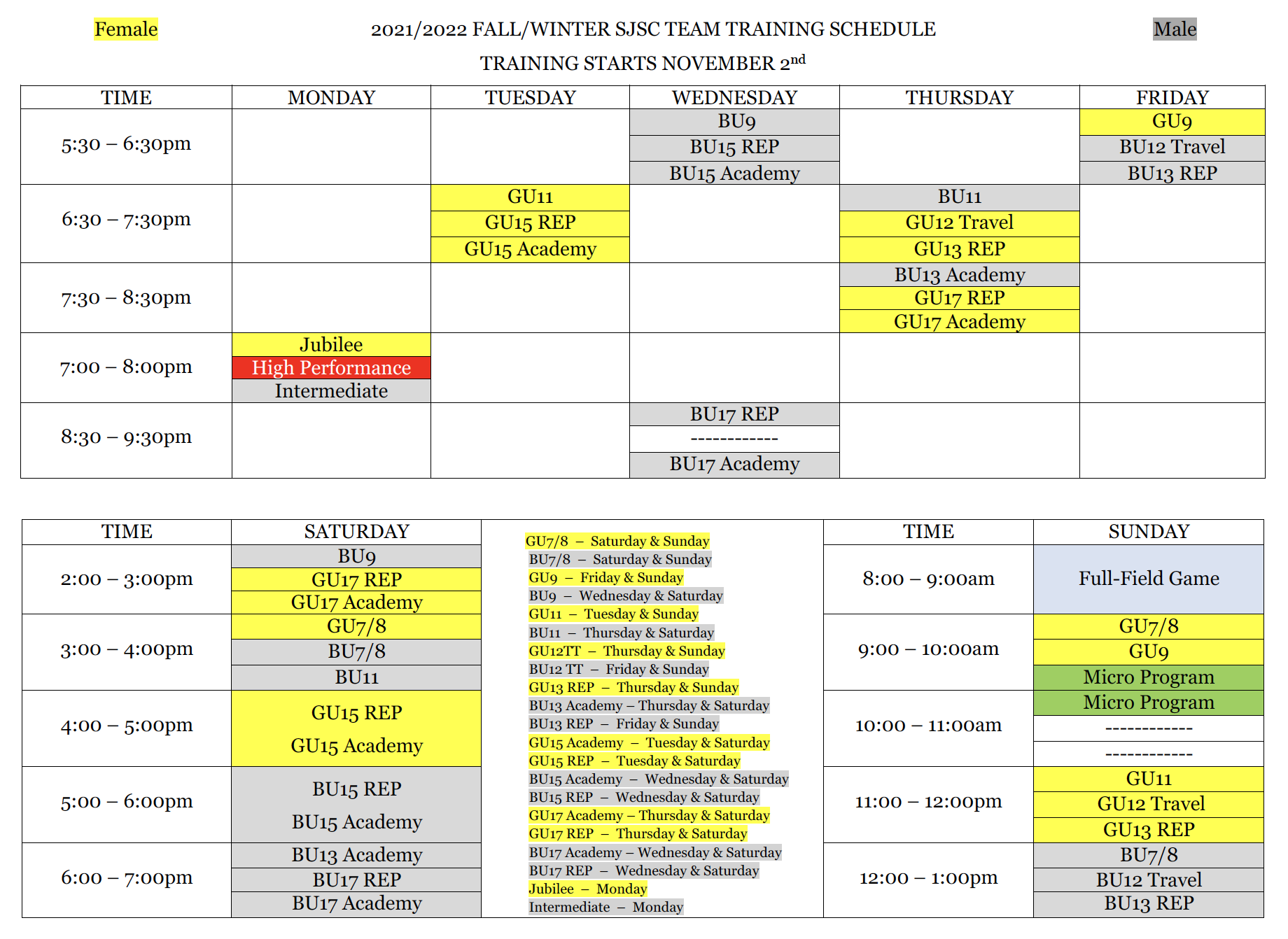 Updated Schedule Updated Schedule